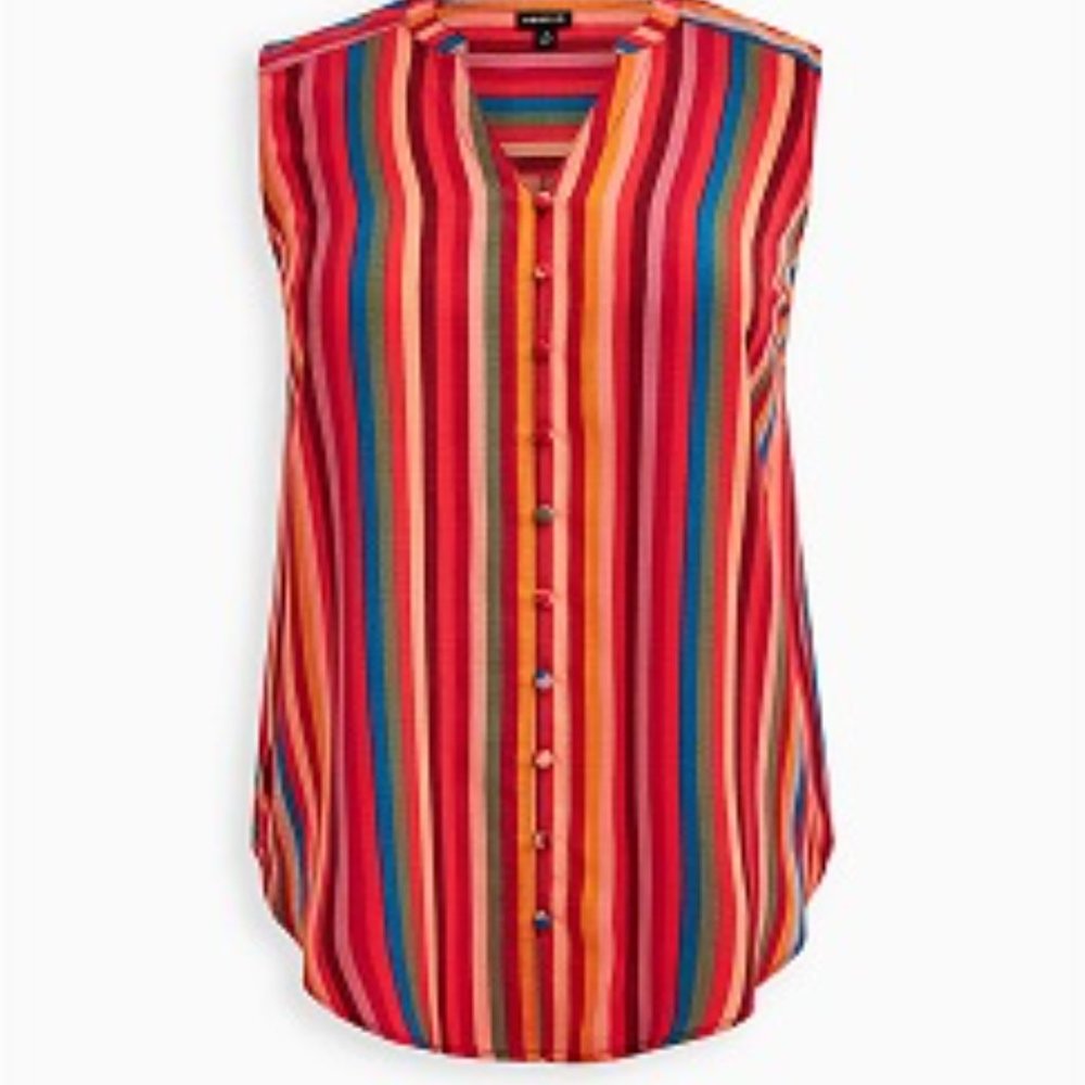 Torrid sleeveless striped blouse Size 0 (12)